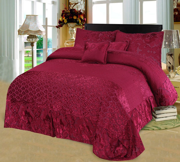 Fully quilted palachi velvet fabric 5pc bedspread