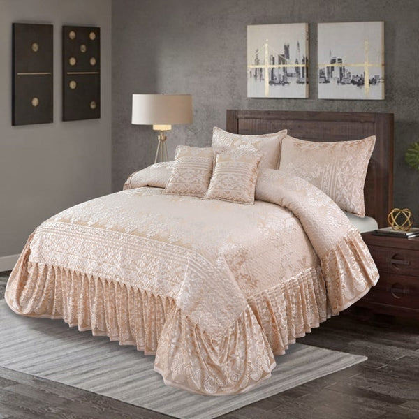 Fully quilted palachi velvet fabric 5pc bedspread