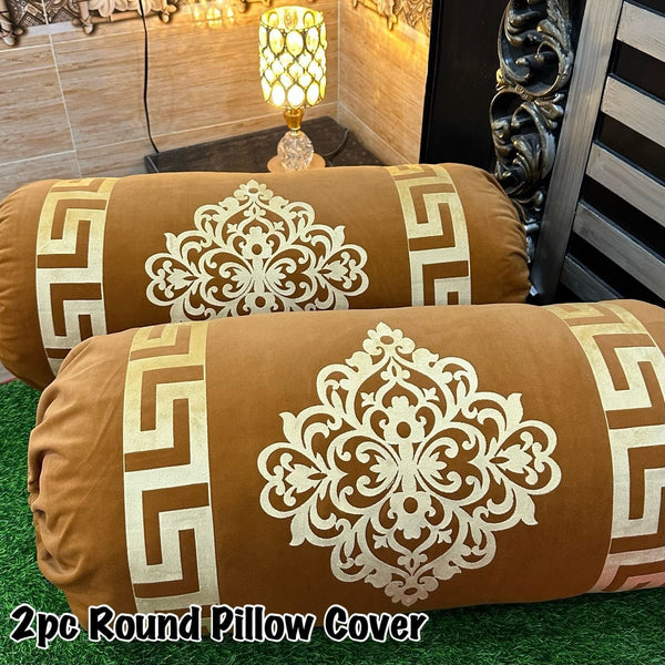 Luxury 2pc Round (Gol) Pillow Cover D-222