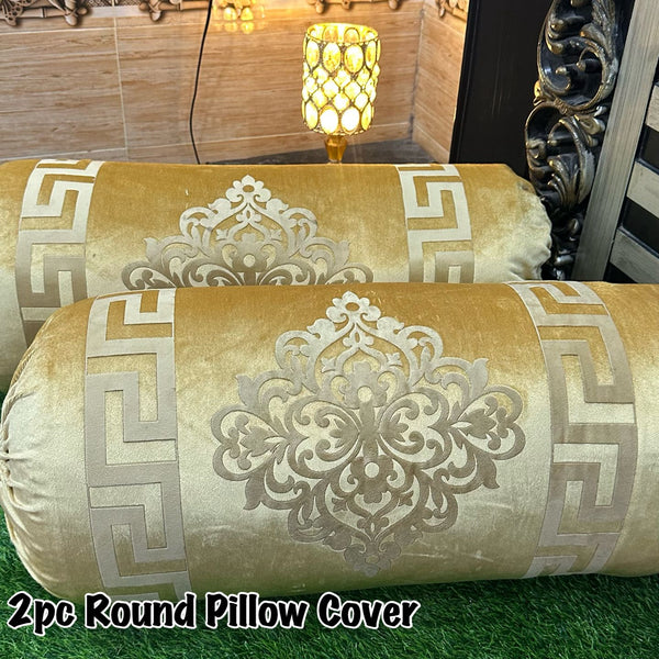 Luxury 2pc Round (Gol) Pillow Cover D-229