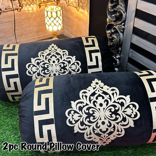 Luxury 2pc Round (Gol) Pillow Cover D-225