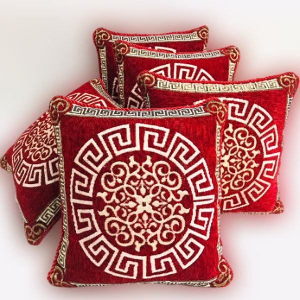 Pack of 5 Velvet Jacquard Cushion Cover D-237