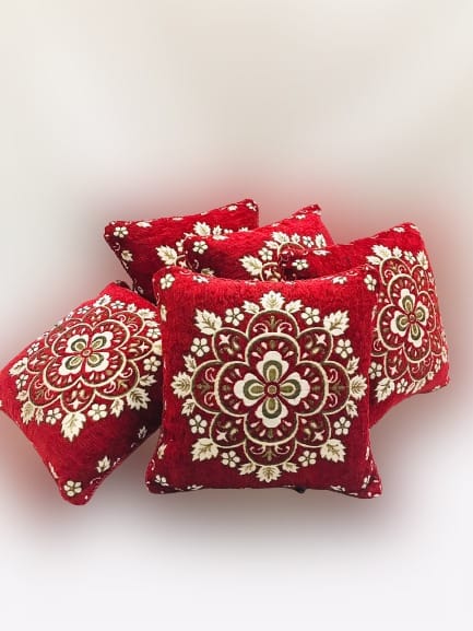 Pack of 5 Velvet Jacquard Cushion Cover D-240