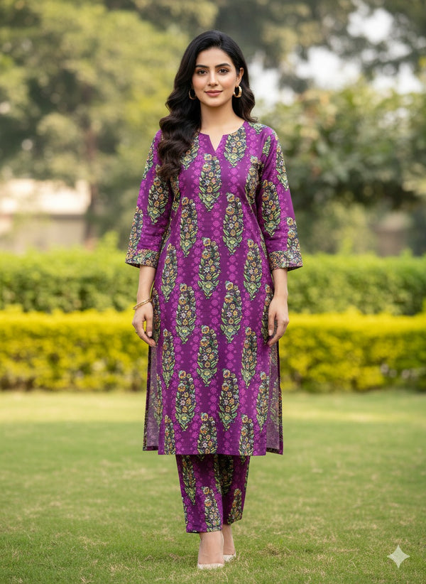 2 Piece Unstitched Digital Print Suit J-0014