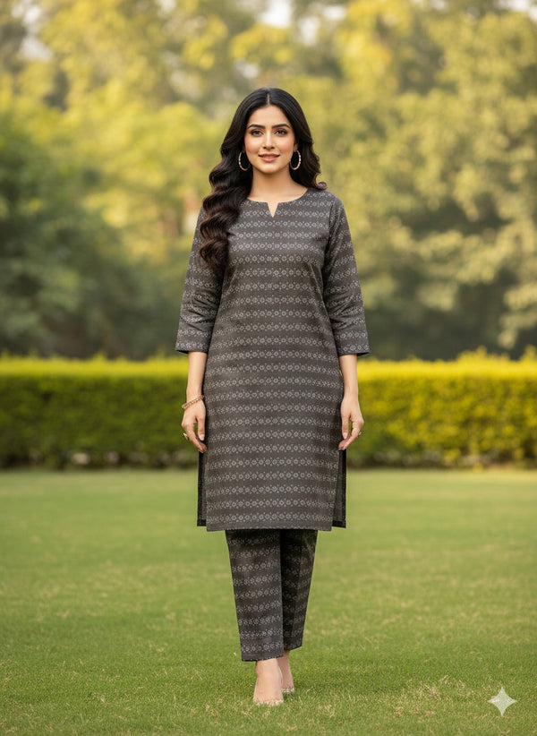 2 Piece Unstitched Digital Print Suit J-0013