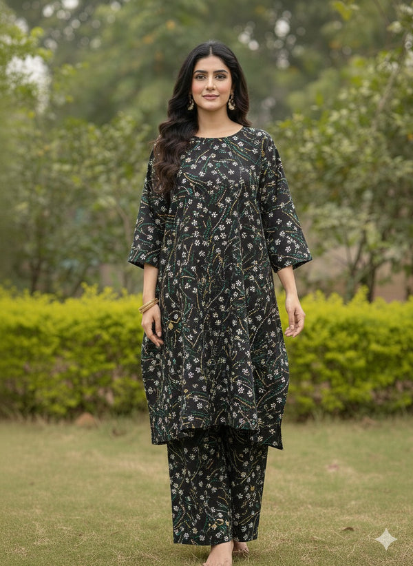 2 Piece Unstitched Digital Print Suit J-009