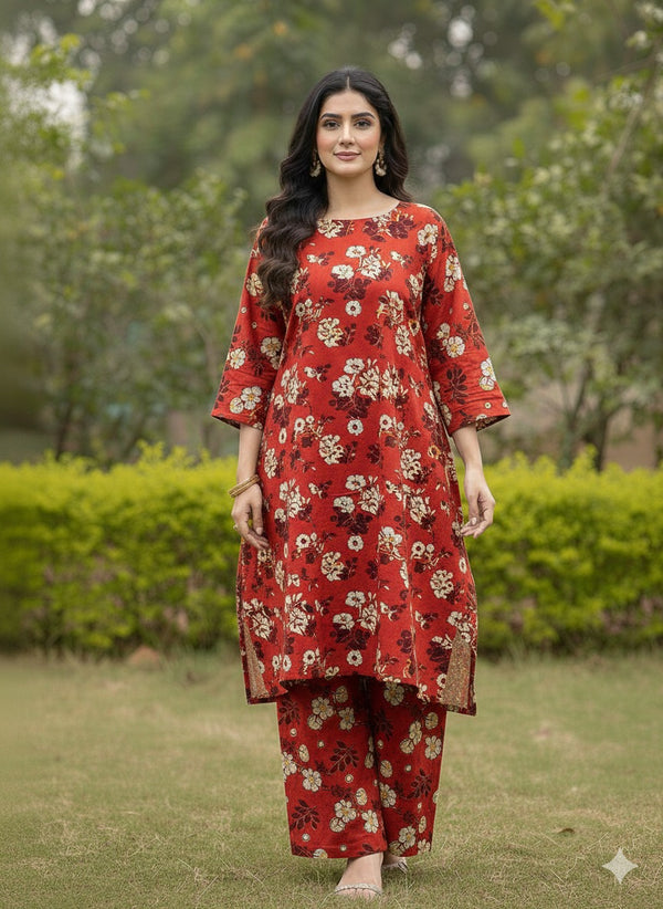 2 Piece Unstitched Digital Print Suit J-005