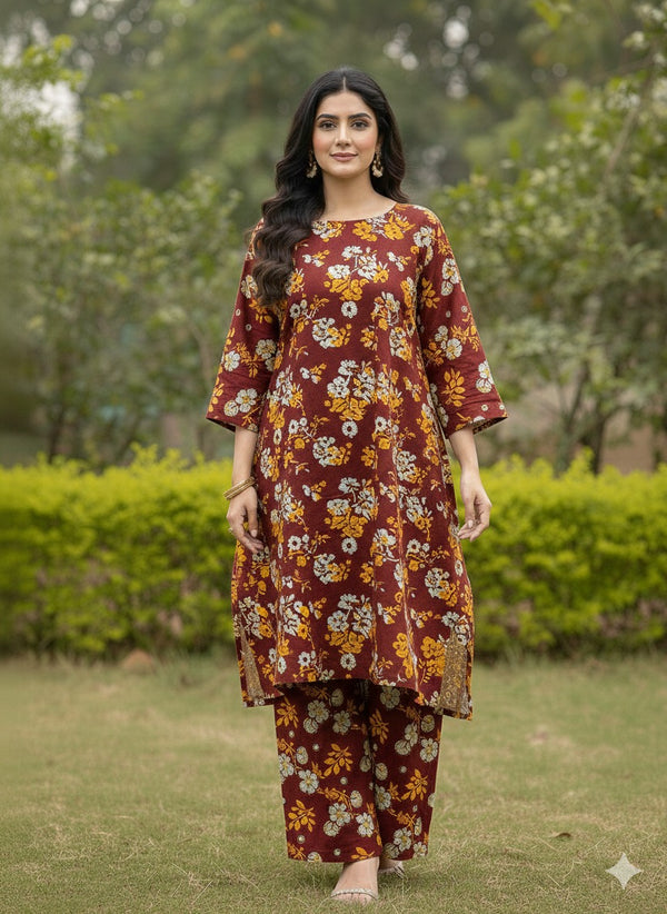 2 Piece Unstitched Digital Print Suit J-004