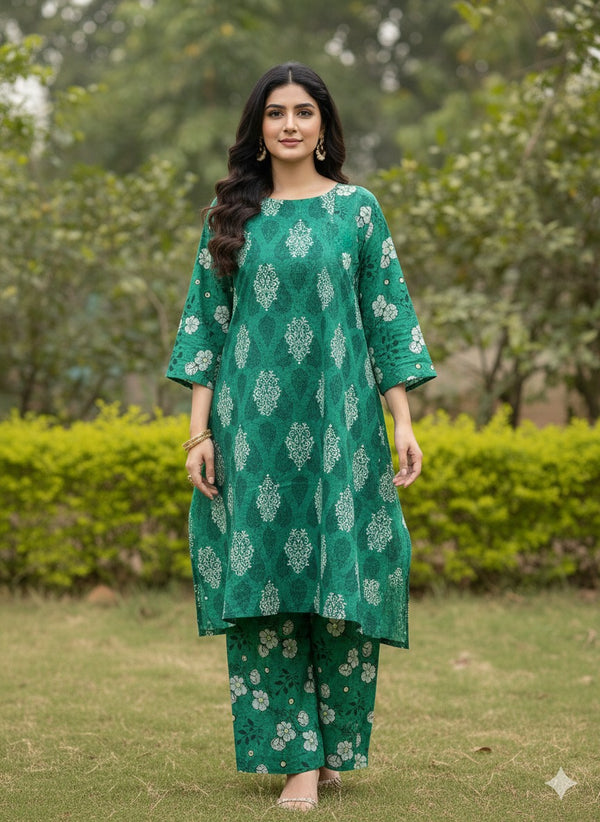 2 Piece Unstitched Digital Print Suit J-002