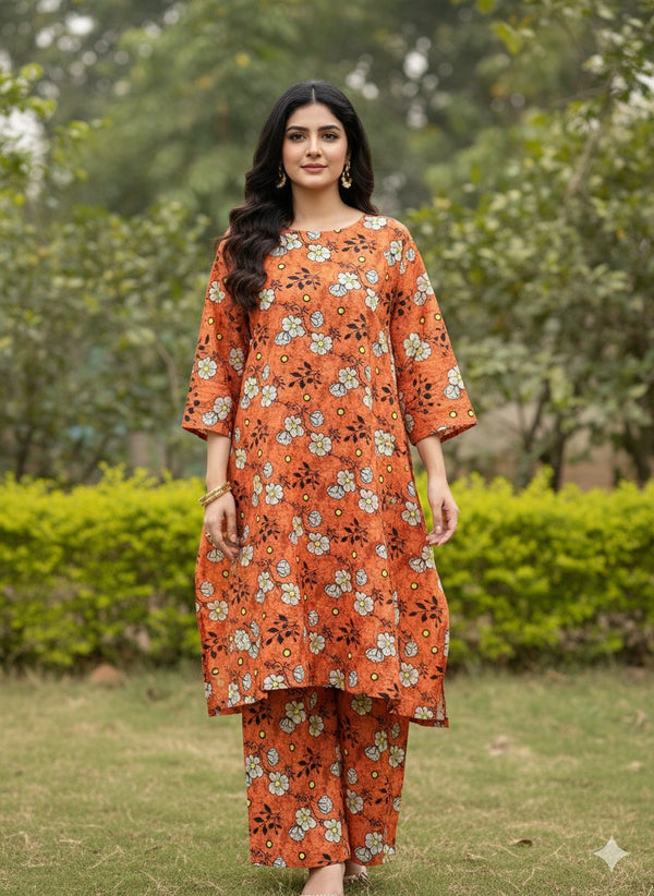 2 Piece Unstitched Digital Print Suit J-001