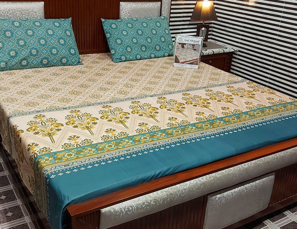 Printed 3 PCs Bedsheet Set