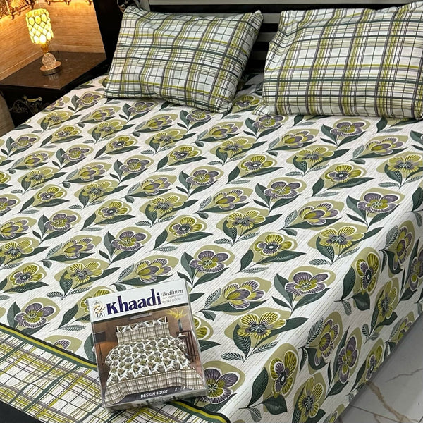 Printed 3 PCs Bedsheet Set