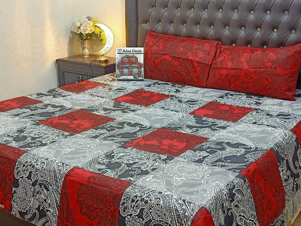 Printed 3 PCs Bedsheet Set