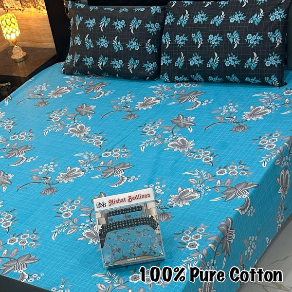 Printed 3 PCs Bedsheet Set