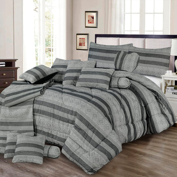 COTTON JACQUARD LUXURY COMFORTER SET- 14 PCS SET